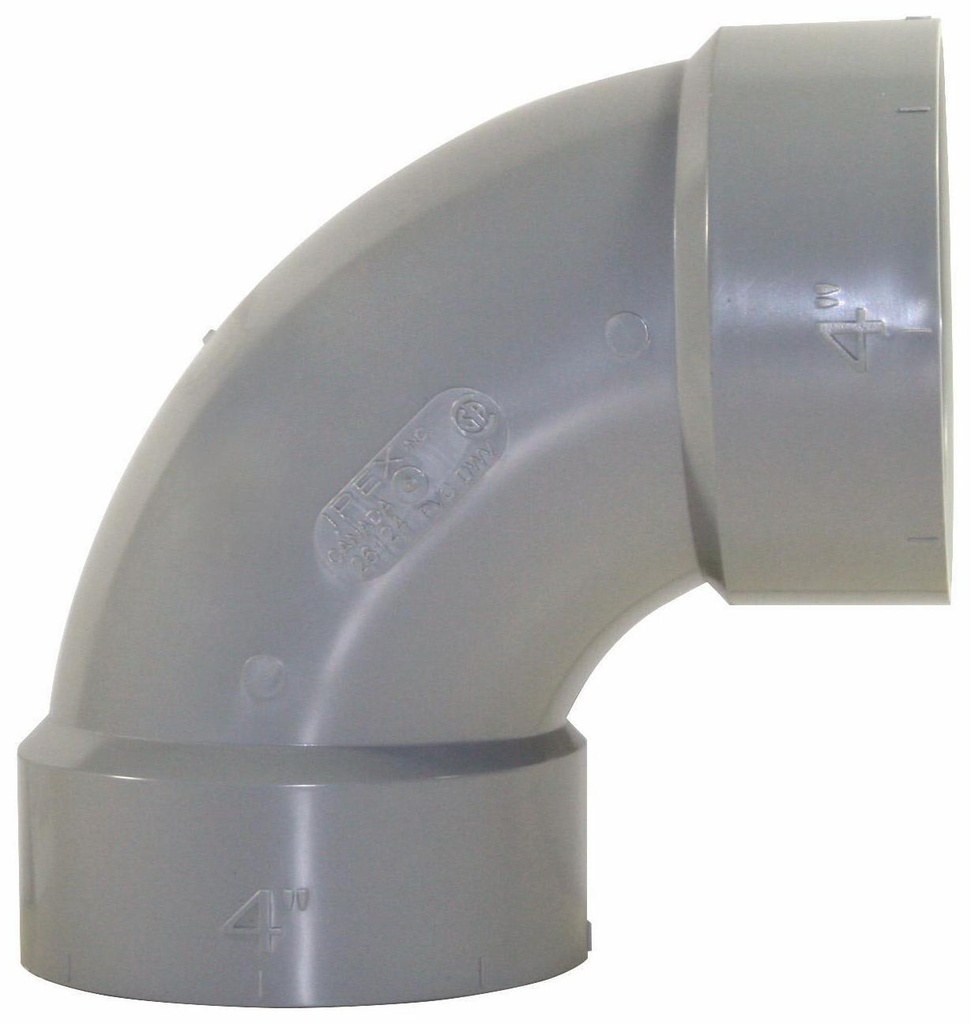 4"x90D PVC DWV ELBOW HxH SYSTEM 15
