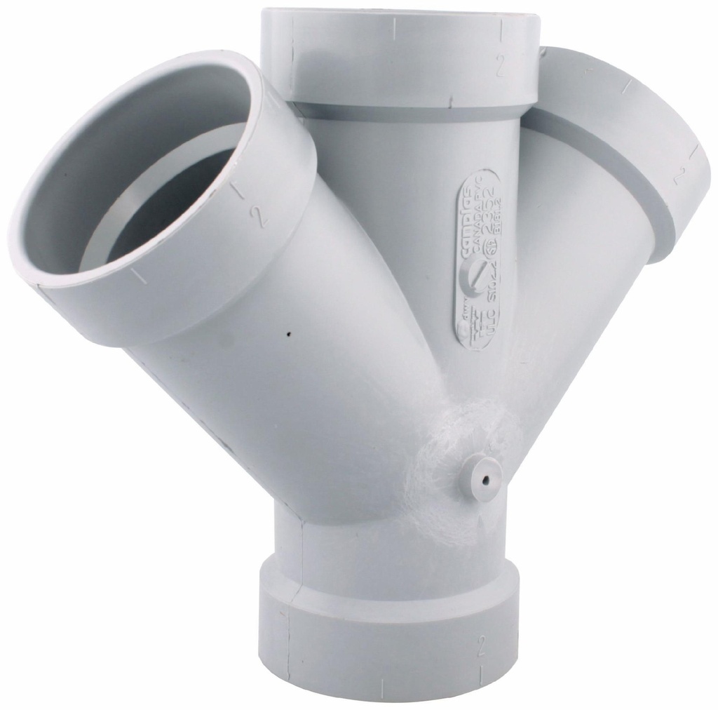 2"x45D PVC DWV DOUBLE WYE HxHxHxH SYSTEM 15