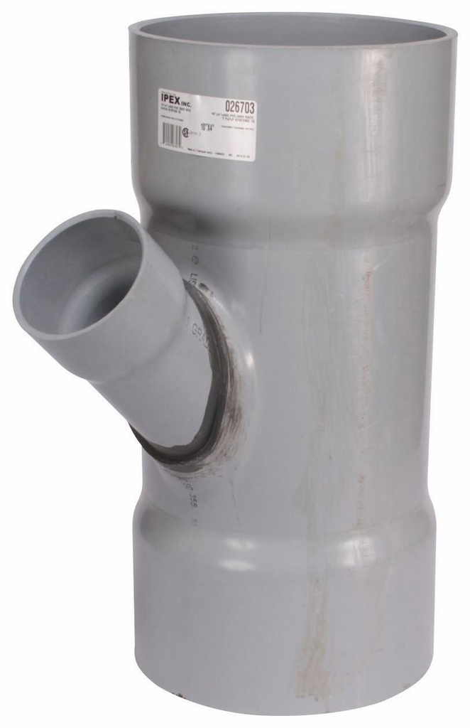 10"x45D PVC DWV WYE HxHxH SYSTEM 15