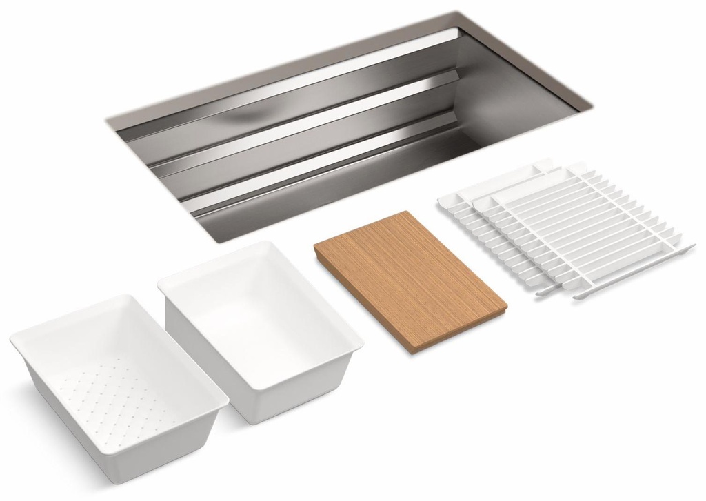 Prolific 33" 1 Bowl Undermount Workstation Kitchen Sink with Accessories