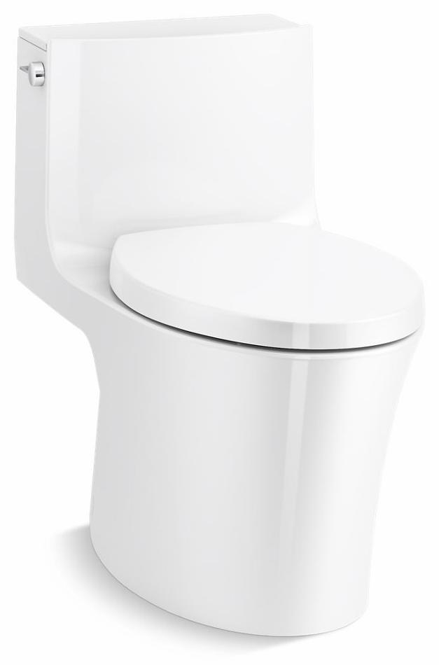 Veil 1-Piece Elongated Dual Flush Toilet with Skirted Trapway