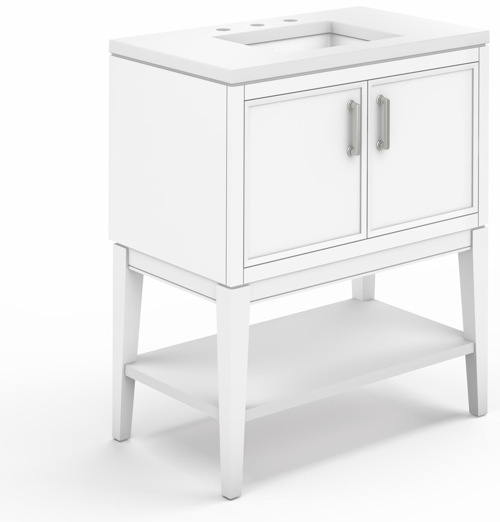 Winnow 30" Bathroom Vanity with Sink and Widespread Quartz Top