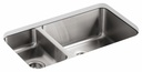 Undertone 31-1/2" 1.5 Bowl High/Low Undermount Kitchen Sink