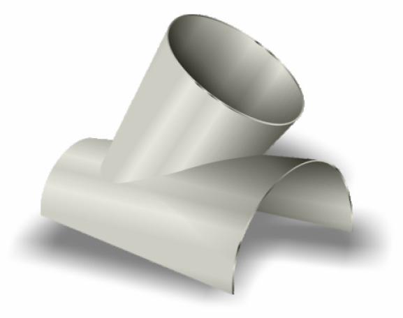 5" 45 Degree Saddle Wye 0.025 Aluminum