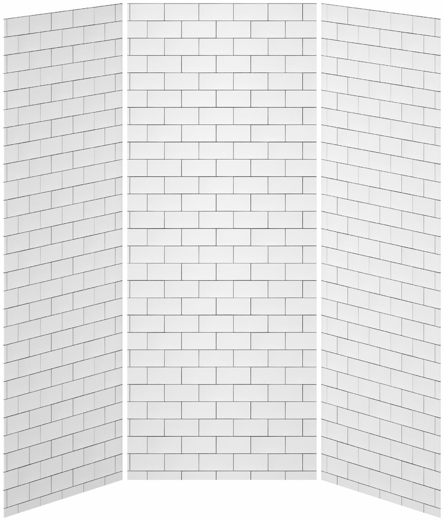 36 x 36 x 36 3-Panel Shower Wall Kit for Alcove Installation