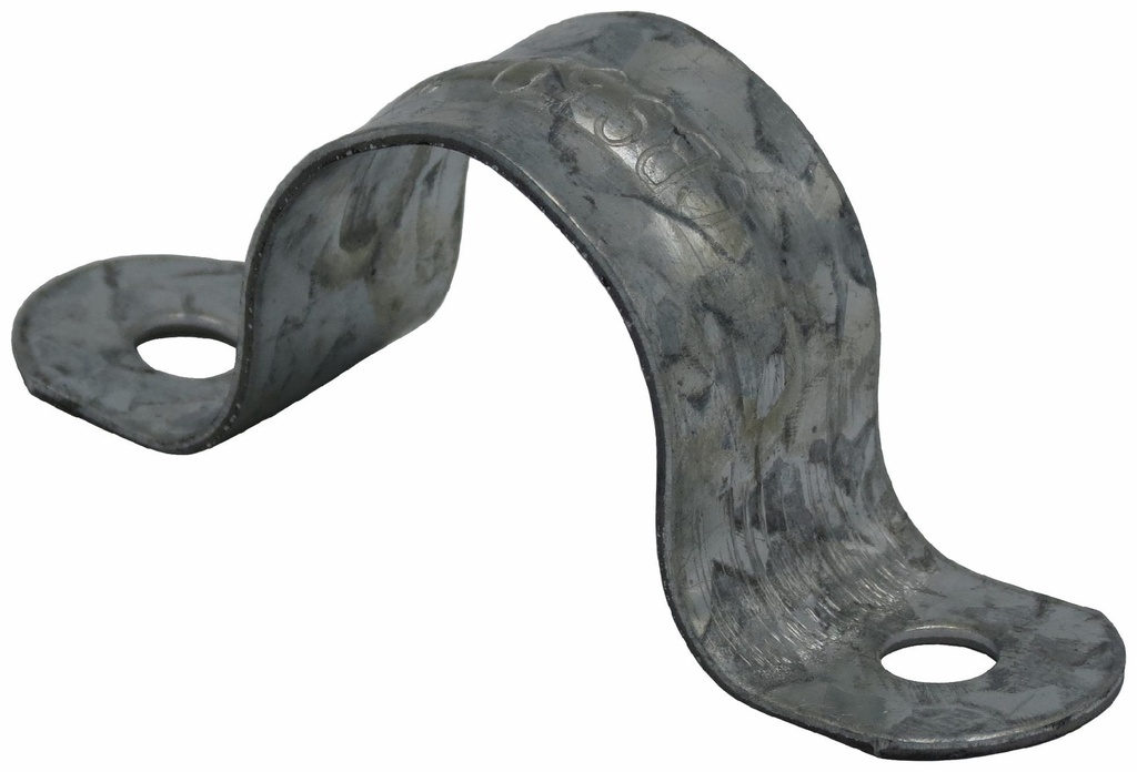 1" 2-Hole Pipe Strap Electro-Galvanized 45