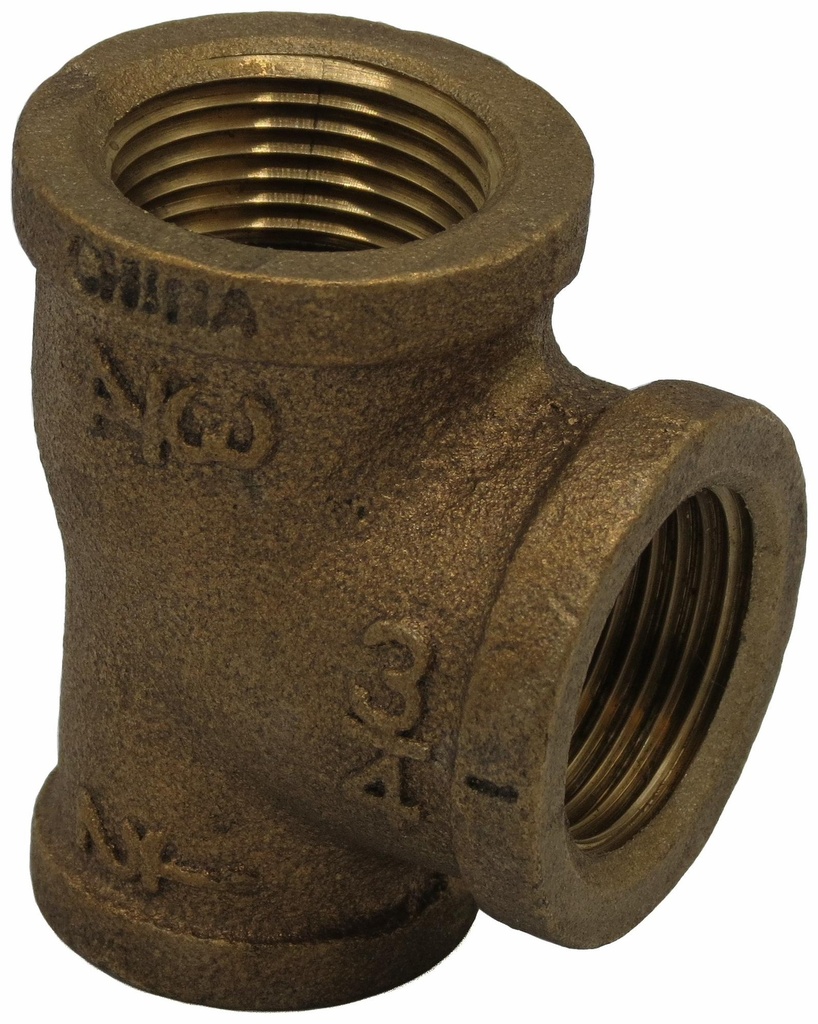 1 X 1/2 FIP TEE THREADED BRONZE - LEAD FREE