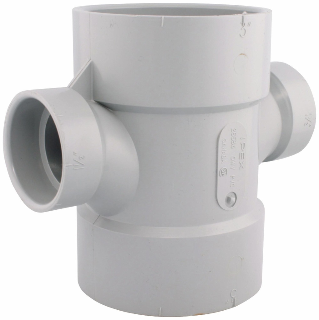4" PVC DWV DOUBLE SAN TEE HxHxHxH SYSTEM 15