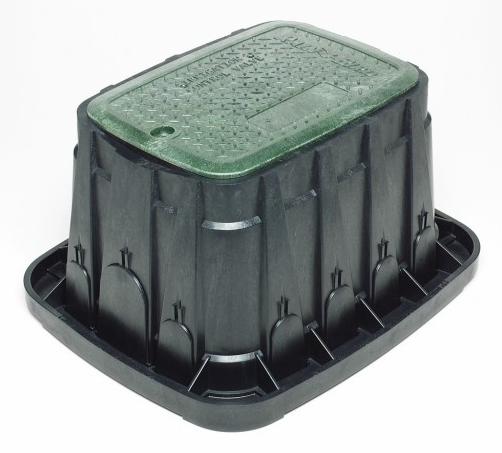 13 x 18 x 12 Standard Black Valve Box with Green Lid