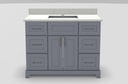 42" Standard Vanity Modern Shaker with Bar Handles and 1-Hole Quartz Top
