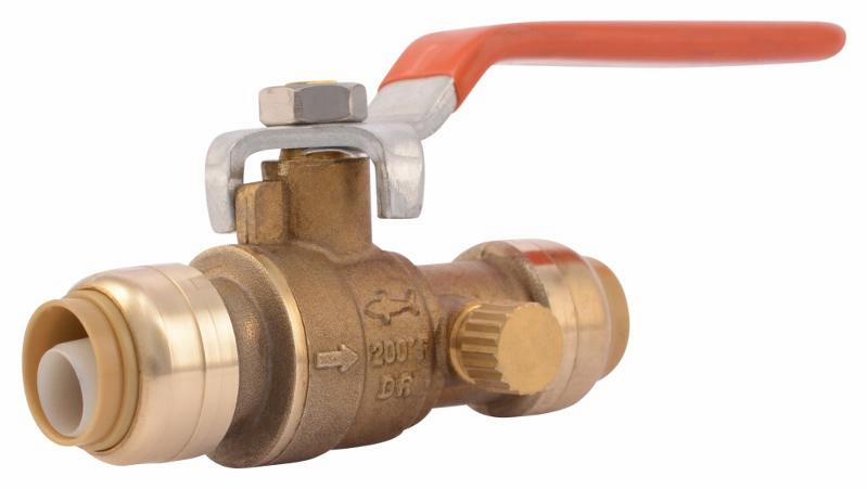 3/4 SHARK BITE BALL VALVE W/DRAIN