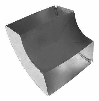 8" x 20" Short Way 90 Degree Duct Elbow