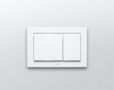 PUSH PLATE - RECTANGLE WHITE PLASTIC FOR IN WALL TANK SYSTEM