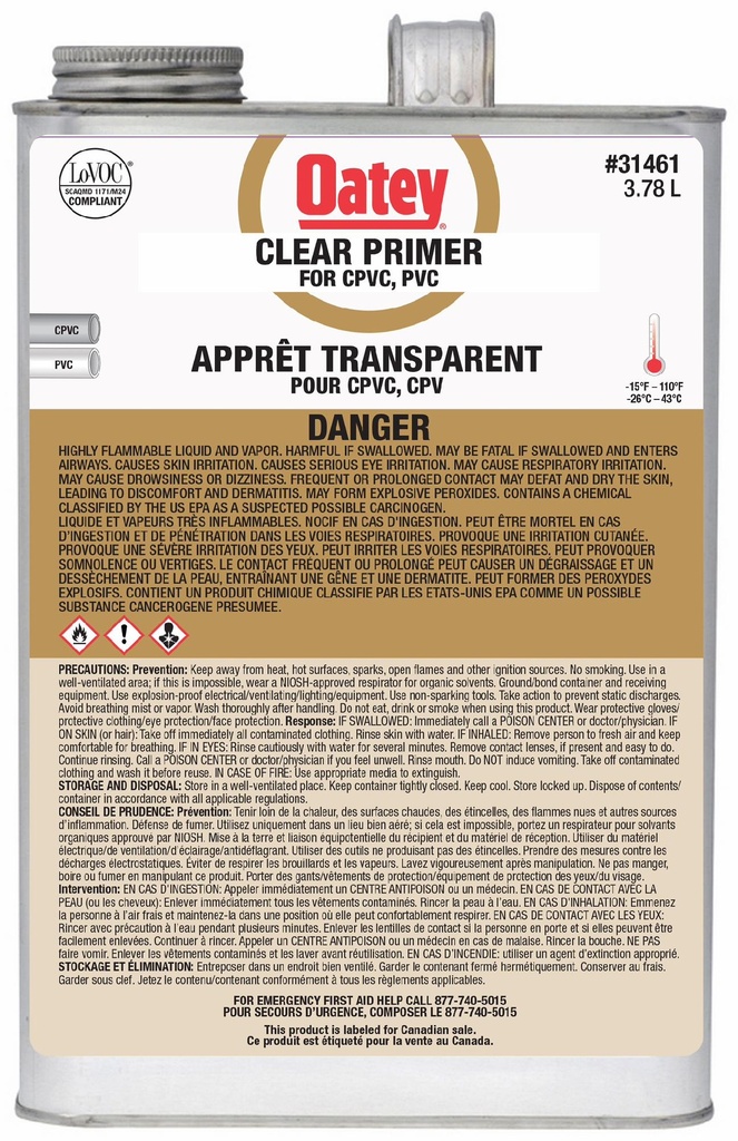 3.78L PVC/CPVC Primer Clear