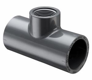 2X1/2 PVC RED TEE SOCXFPT SCH80