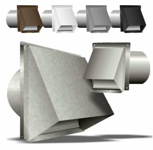4" Wall Cap with Damper Brown 30ga