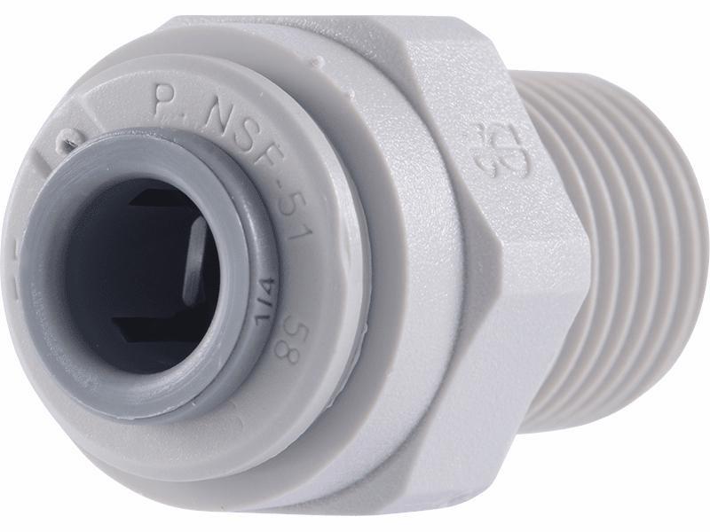 Gray Acetal Male Connector 3/8 x 1/4 NPTF
