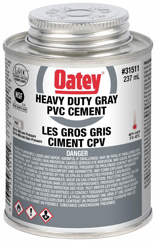 237ml Heavy Duty PVC Cement Grey