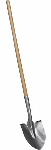 16ga Round Point Shovel with Wood Handle