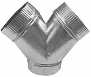 8" x 8" x 8" Pant Wye 28ga Small End