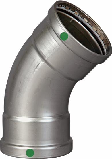 2-1/2 P/P STAINLESS STEEL CXC 45° ELBOW XL