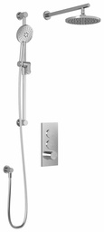 [3747874] RoundOne TB2 Thermostatic Push-Button Shower System with Wall Arm (Less Valve)