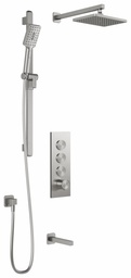 [3747890] SquareOne TB3 Thermostatic Push-Button Shower System with Wall Arm