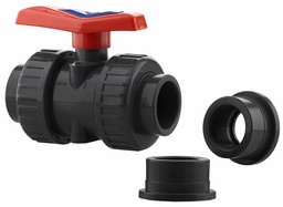 [7642256] 1-1/2" FPT Union PVC Ballv.Dlx PTFE Seat - Epdm O-Ring Seal'