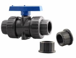 [7642260] 0924-20 - '2" FPT/Slip Union PVC Ball V PTFE Seat - Epdm O-Ring Seal'