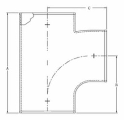 [7727603] 3" X 3" X 1 1/2" X 10" TAPT TY 45d. LH  MJ