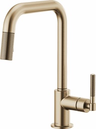 [3051070] Litze Kitchen Faucet with Pulldown Spray Square Spout and Knurled Handle