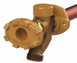 [7094090] Model 19 Wall Faucet Wirsbo Inlet 10 Inch, Black Handle