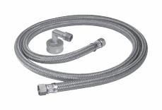 [1699625] 48" Flexible Dishwasher Connector 3/8" Comp with 3/4" FHT Elbow