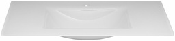 [5837120] 37" Tempered Glass Sinktop with Single Faucet Hole in Cream White Glass