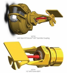 [6677155] 1/2" Quick Response 286F K5.6 Horizontal Sidewall Sprinker Head Brass FireLock V2710
