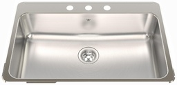 [4405022] Steel Queen 31-1/4" 3-Hole 1 Bowl Drop-In Kitchen Sink