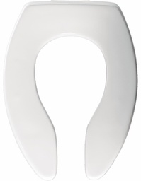 [2009027] Elongated Open Front Commercial Plastic Toilet Seat with STA-TITE Hinges Less Cover