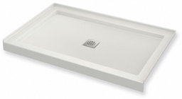 [6451752] B3Square 4836 Center Drain Alcove Shower Base with Anti-Slip Bottom