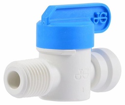 [7030570] Polypropylene Shut-Off Valve, 1/4 x 1/4 Male NPTF, Single Packed