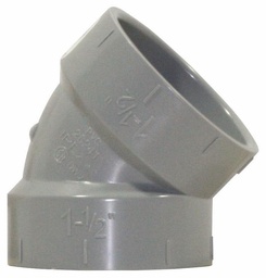 [7560200] 1 1/2"x45D PVC DWV ELBOW HxH SYSTEM 15